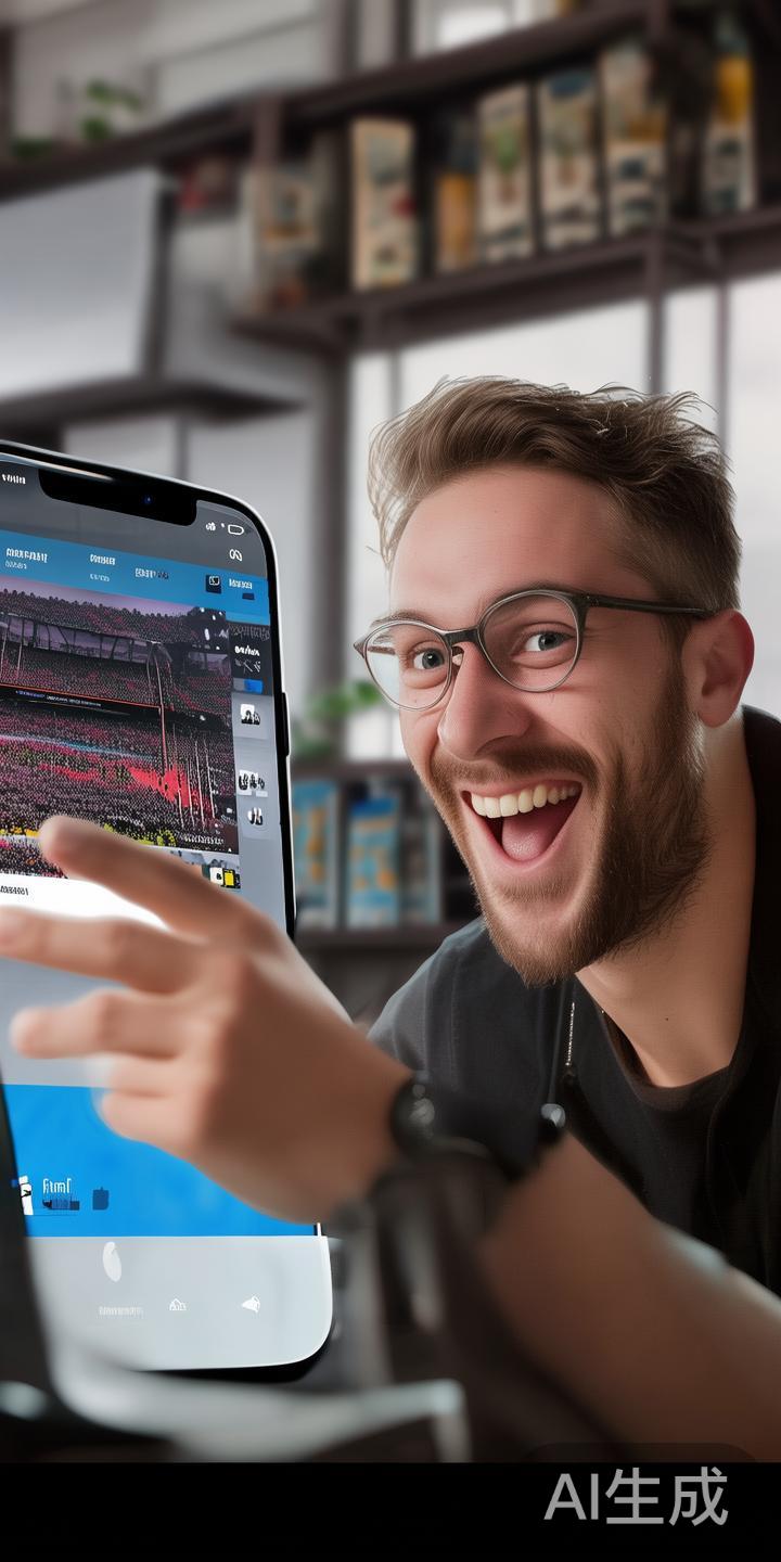 例如，某位体育迷在下载安装完完美体育后，经过几分钟